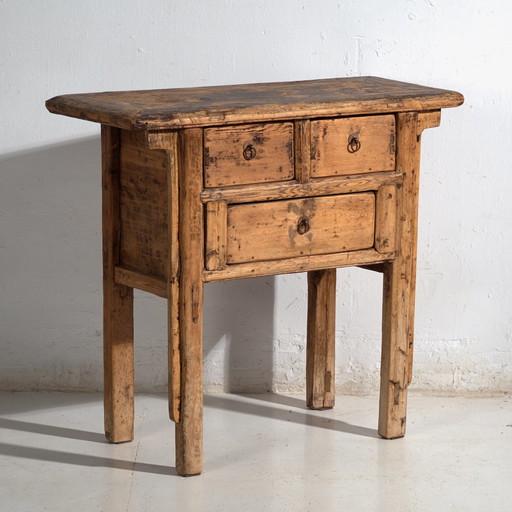 Consolle Shanxi in abete con patina scura – Cina, circa 1930