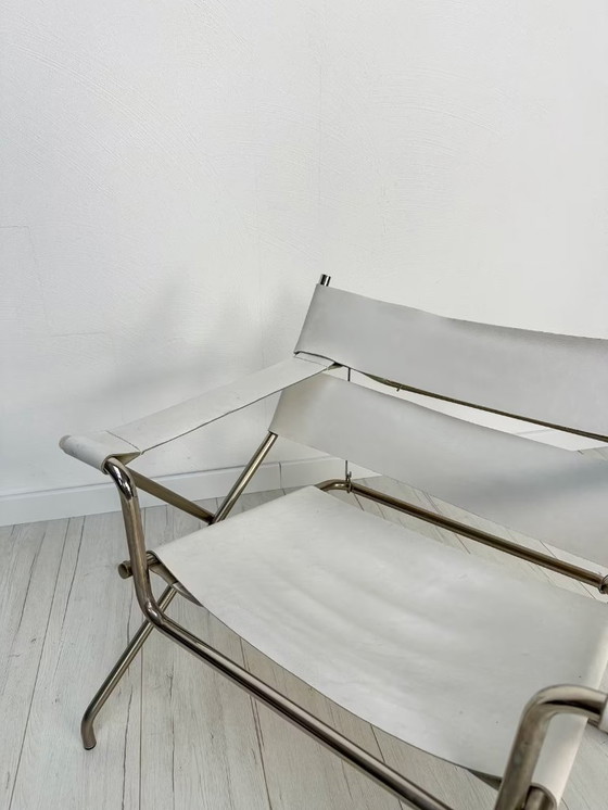 Image 1 of Sedia da salotto vintage in pelle Bauhaus D4 di Marcel Breuer per Tecta anni '60
