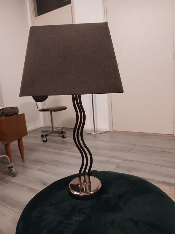 Vintage Massive lamp in beautiful condition – Table lamps, Metal, Textile (photo 4 of 5)