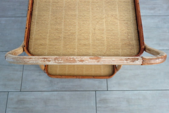 Image 1 of Desserte à roulettes bar en rotin années 60