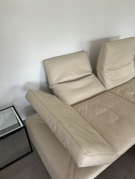 Image 1 of Koinor 2-zit met poef ecru leder