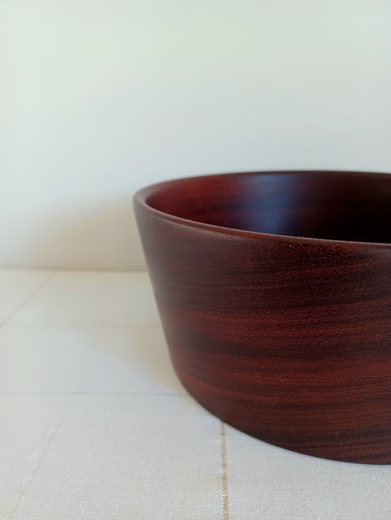 Image 1 of Vintage '70 massieve walnoot houten schaal. 