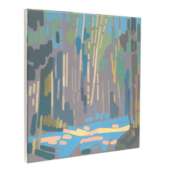 Image 1 of Peinture représentant un reflet du soleil, pièce unique peinte à la main, nature, paysage, peinture acrylique 40x40cm