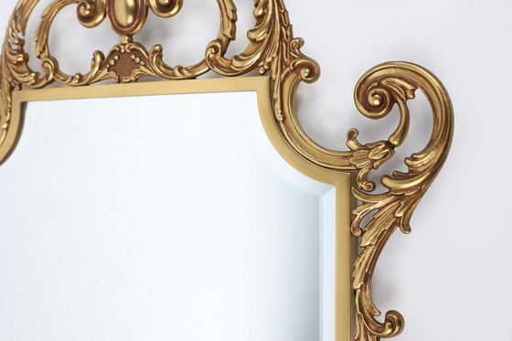 Image 1 of Espejo de pared biselado de cobre macizo, estilo Luis XV francés del siglo XX