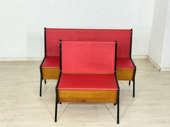 Image 1 of Vintage Design Bench – Mid Century Dining Bench Industrial Look