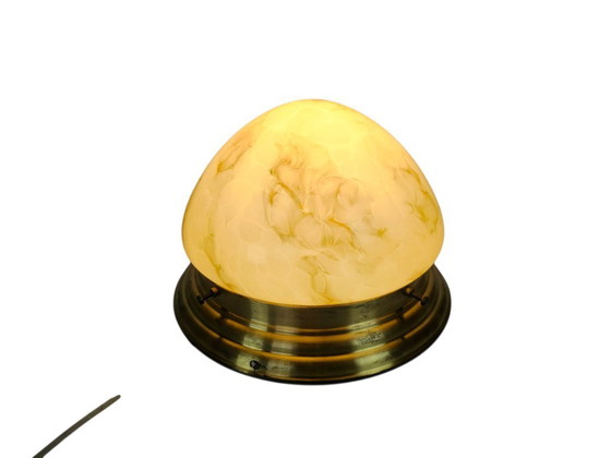 Image 1 of Niederländisches Design - Giso Gispen - Deckenleuchte - Marmorglas - Messing - 80er Jahre