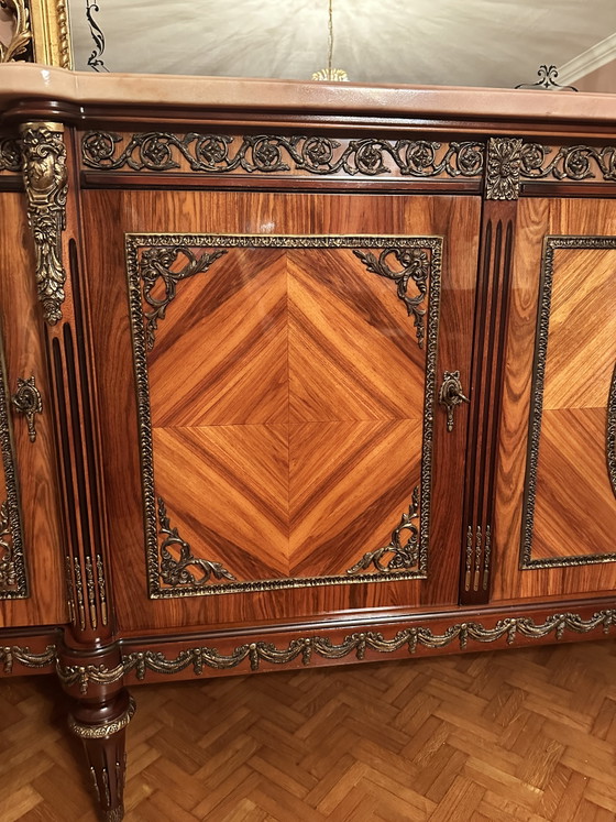 Image 1 of Buffet JP Ehalt avec miroir - Style Louis XIV - Buffet vintage années 70 - Ehalt Meubles