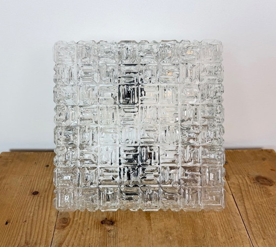 Vintage Glass Wall Or Ceiling Light, 1970s, Metal, Transparent, Modern (photo 5 of 15)