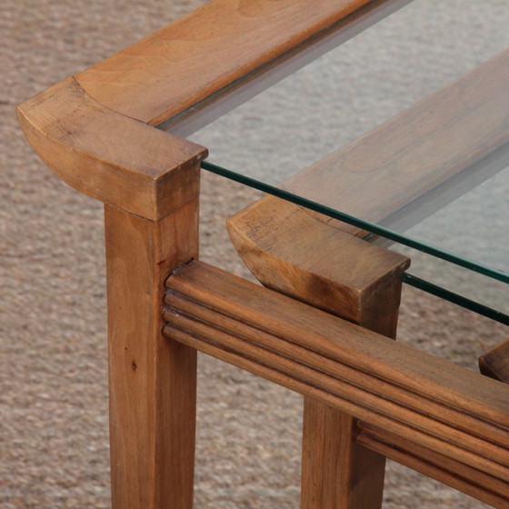Set van 3 notenhouten nesttafels van Maxime Old, circa 1940 – Salontafels, Wood (photo 6 of 9)