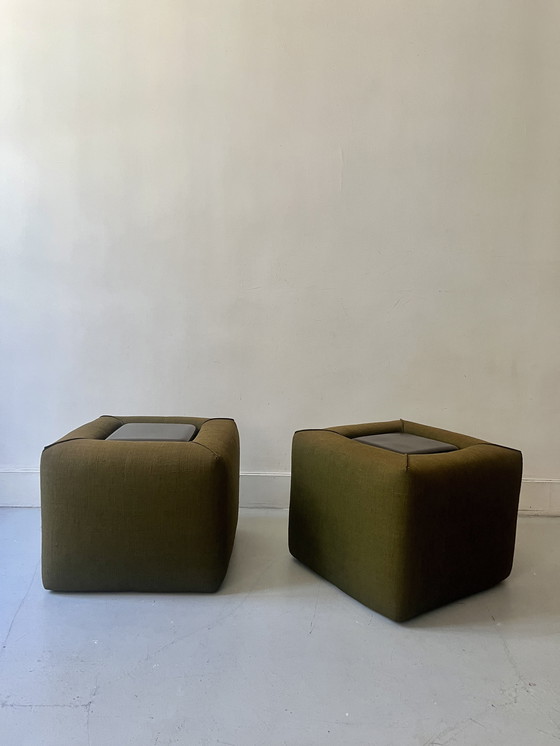Image 1 of Pair of Cinna Hairstands in Foam and Smoked Plexiglas, Ligne Roset France 1970