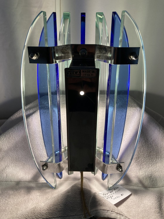 Image 1 of 2 applique da parete di VECA in vetro colorato e metallo