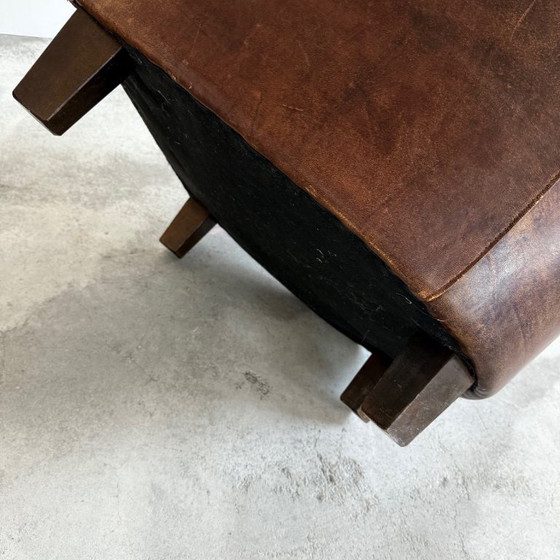 Image 1 of 2 Schapenlederen Fauteuils in Art Deco Stijl