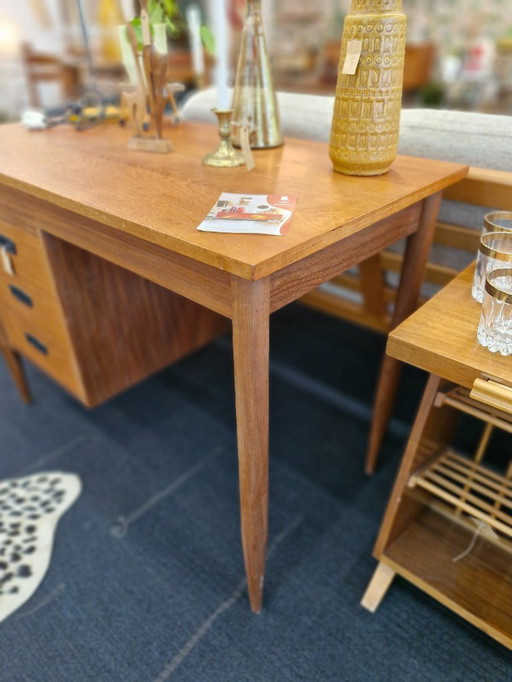 Vintage desk with drawer unit round leg 70s