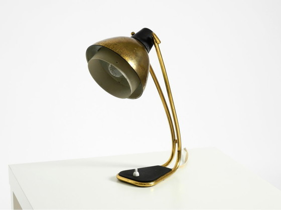 Image 1 of Rare large Mid Century Modern brass table lamp with beautiful patina