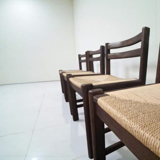 Image 1 of Satz von vier Esszimmerstühlen im Stil von Børge Mogensen, Serie Asserbo, 1970