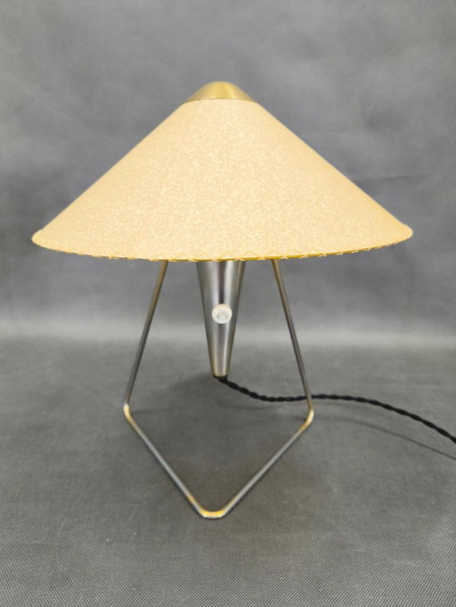 Lampe de table Helena Frantová, abat-jour en chrome et papier, Tchécoslovaquie, années 1960