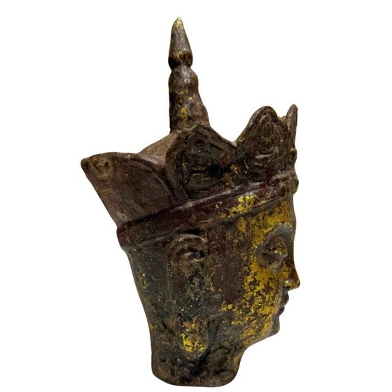 Paar Ksitigarbha (Dizang Pusa) Köpfe – Vergoldetes Gusseisen, China, 18.-19. Jahrhundert – Bildhauerei (photo 4 of 19)