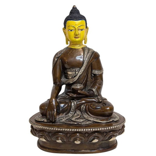 Tibetischer Bronze Medizin Buddha Bhaisajyaguru