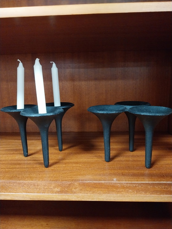 Image 1 of 2 x Jens Quistgaard 1970's candlesticks 3 candles