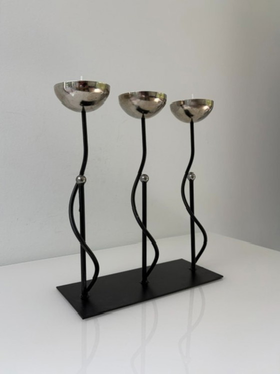 Portacandele Scultoreo – Look Memphis Postmoderno – Metal (photo 3 of 13)