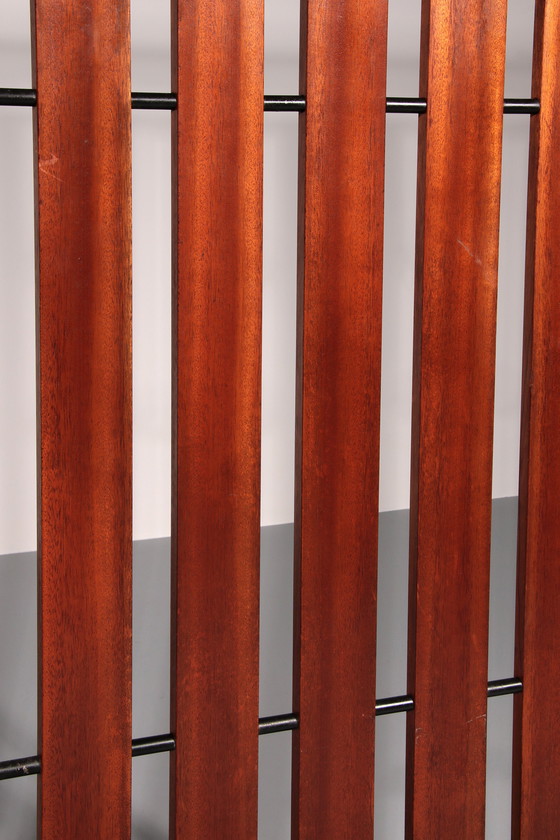 Image 1 of Italian Vintage Elegance – Brass and Teak Wall Clothes Hanger from the 1950s-1960s