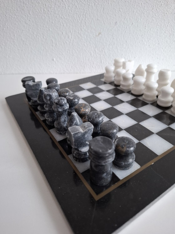 Image 1 of Marble Chess Game With Chess Figures