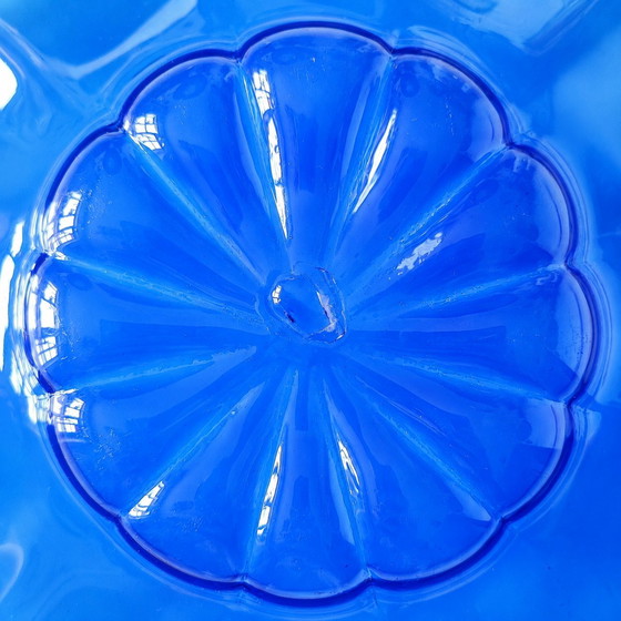 Image 1 of Centre de table vintage de Murano – Verre bleu cobalt soufflé à la bouche, années 1950