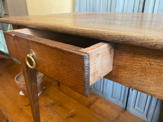 French Antique Walnut Side Table – Brass, Wood (photo 3 of 15)