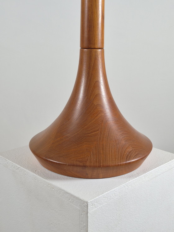 Danish Vintage Mid Century Teak Table Lamp Scandi – Brass, Wood (photo 3 of 15)