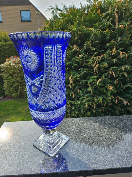 Vaso in Cristallo al Piombo Blu Cobalto Stile Boemo 45 cm Alto – Vasi (photo 2 of 6)