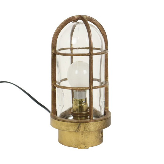 Image 1 of Brass Ship's Lamp Cage Lamp Industria Rotterdam