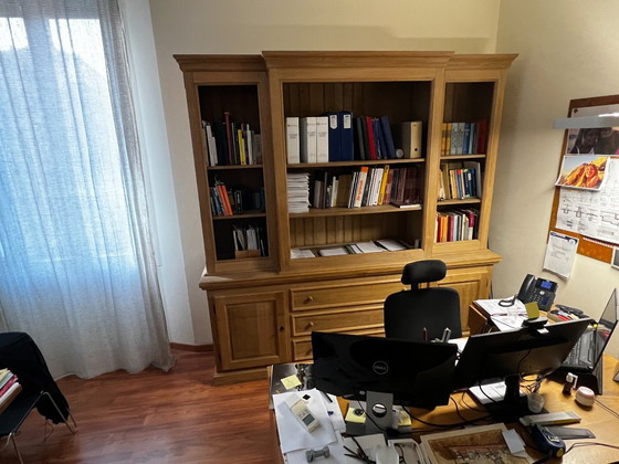 Flamant Breakfront Bookcases in white washed oak, Wood, Brown, Modern (photo 5 of 5)