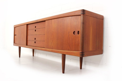 als nieuw! Bramin Danish Mid Century Teak Dressoir, Vintage dressoir van H. W. Klein, Denemarken 1960, 1a gerestaureerd!