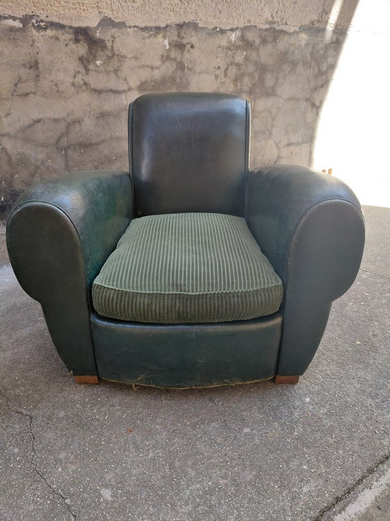 Image 1 of Pair of leather club chairs
