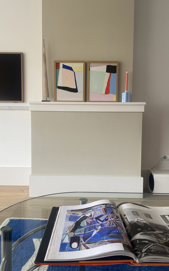 Image 1 of Diptych abstract paintings 30x40 including frame