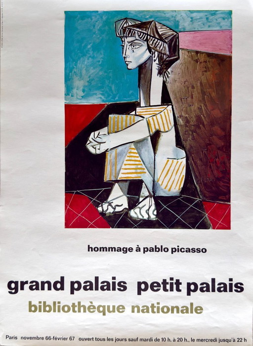 Pablo Picasso – Póster original Hommage à Picasso 1966-67 – Grand Palais