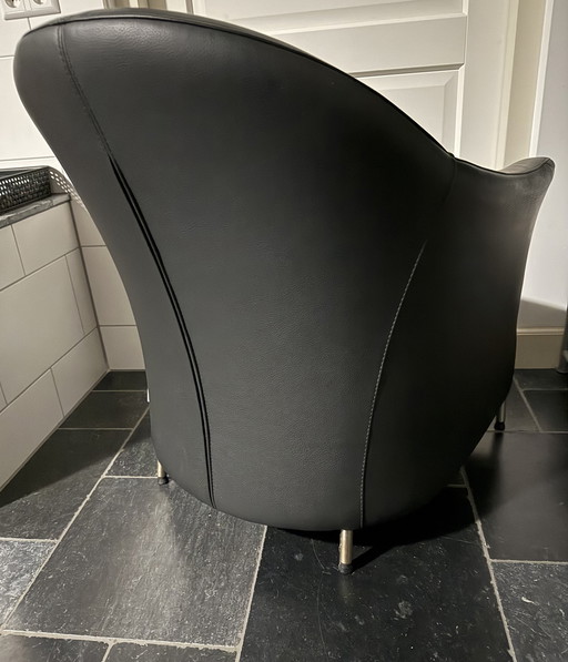 Due fauteuils nero leer Bert Plantagie 