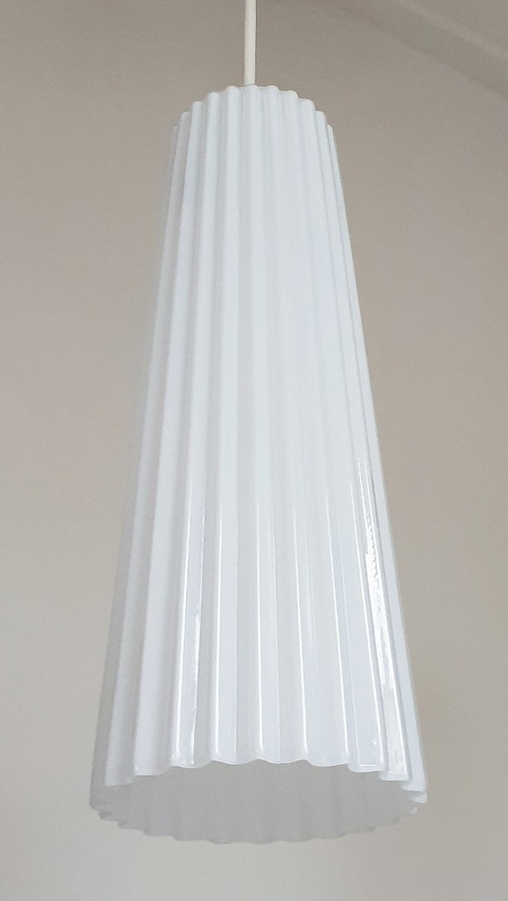 Image 1 of 2x Lamp - TYP T0712 - Opaline glas plissé - Ikea / 365+ Lunta 11