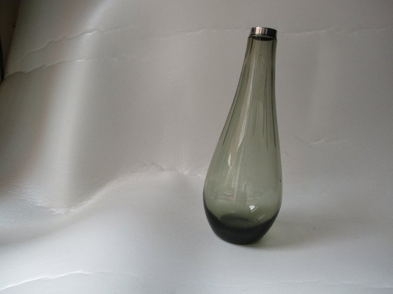 Image 1 of Jarrón soplado a boca con borde de plata 925, Wilhelm Binder, circa 1930 (alemán).