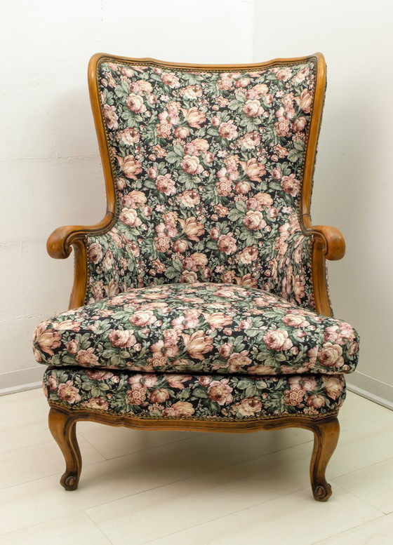 Image 1 of Fauteuil en noyer de style Chippendale, Mid Century Modern, 1960s