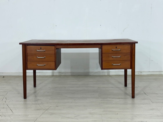 Image 1 of Scrivania danese in teak Tavolo da ufficio in legno vintage