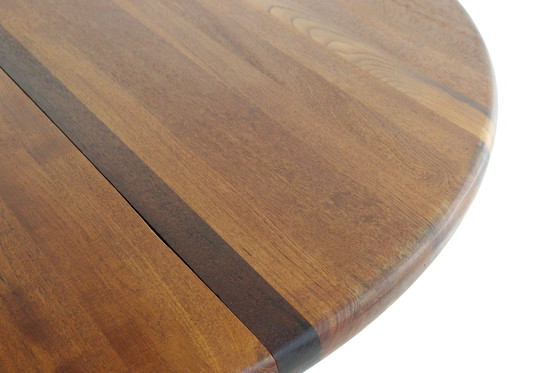 Image 1 of Tavolo da pranzo rotondo allungabile Dyrlund 2x vintage in teak massiccio
