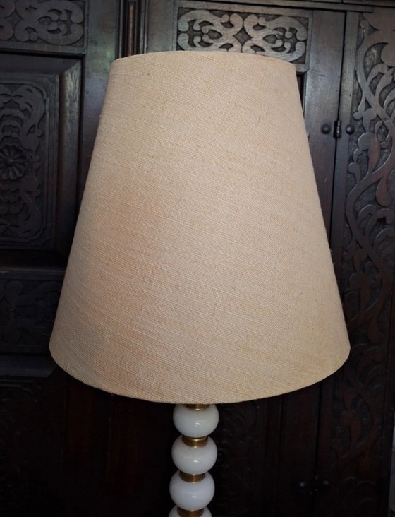 Mid-Century Tall Italian Table Lamp with Stacked Spheres, 1970s – Porcelain (photo 10 of 15)