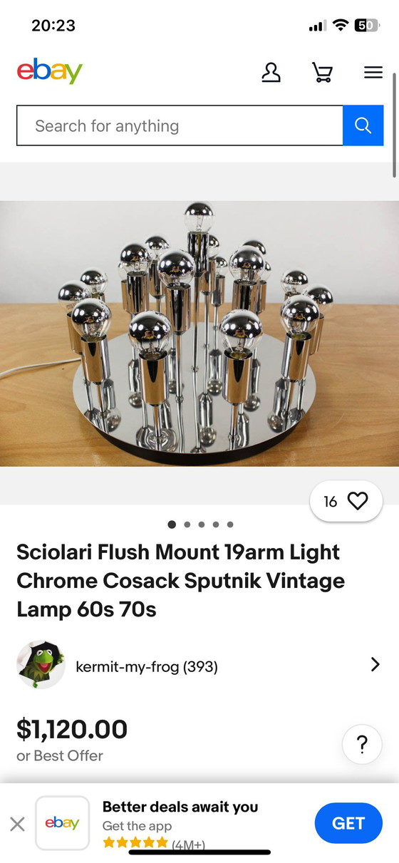 Image 1 of Sputnik vintage Cosack leuchten plafonnier 19 ampoules