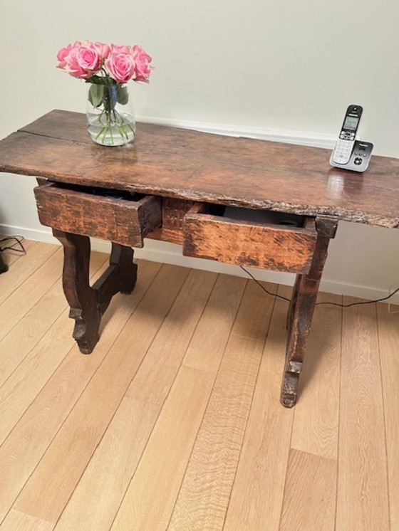 Image 1 of An antique wooden Spanish wall table