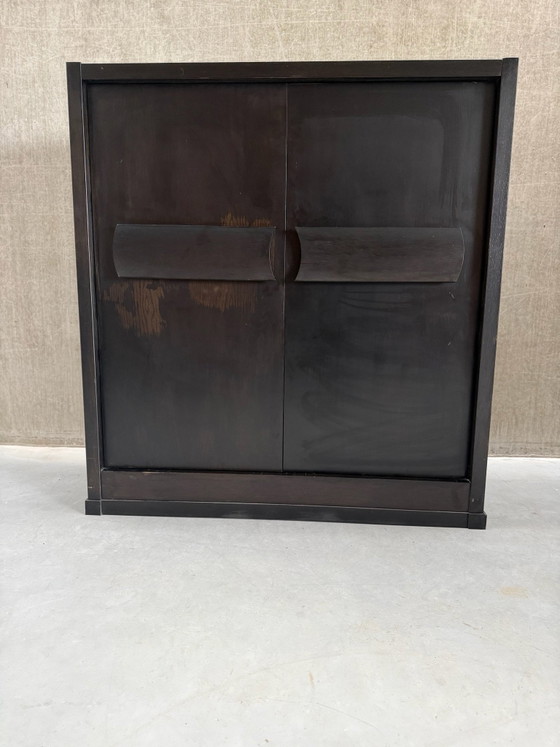Mobile bar brutalista belga De Coene, anni '70 – Credenze con vetrina, Legno (photo 3 of 14)