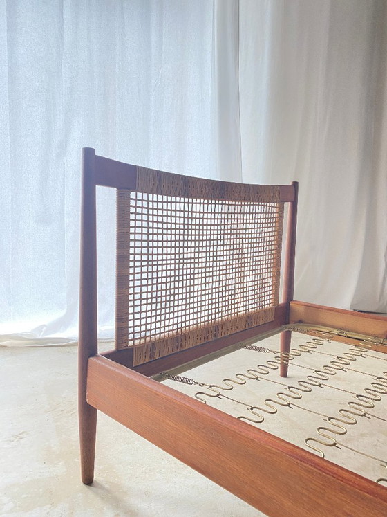 Letto danese in teak di Peter Hvidt e Orla Mølgaard per Soborg Møbler – Søborg Møbler, Letti, Metallo, Rattan (photo 4 of 18)