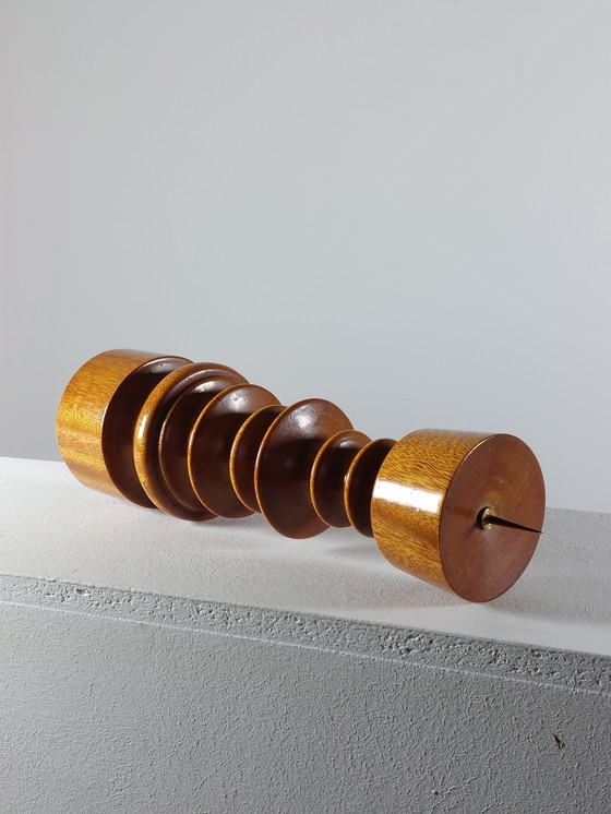 Image 1 of Candeliere vintage di metà secolo, tornito, forma organica, anni '70