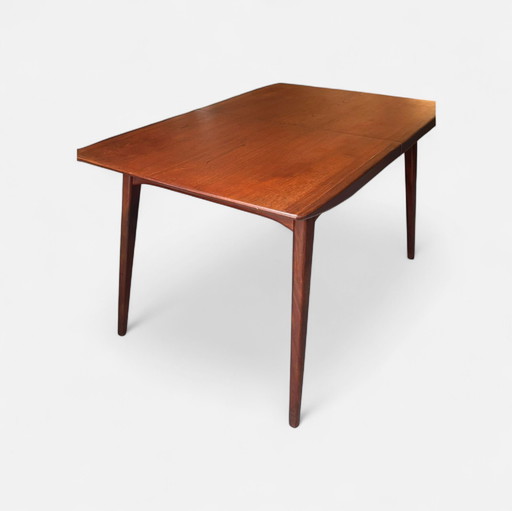 Vintage teakhouten uitschuifbare eettafel, Louis van Teeffelen 