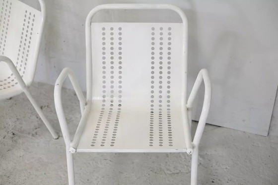 Image 1 of 2x Alveolate Steel Armchairs France